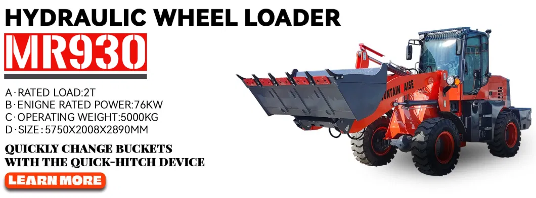 China Manufacturer EPA Euro5 Mini Radlader Backhoe Front End Loader Wheel Loader